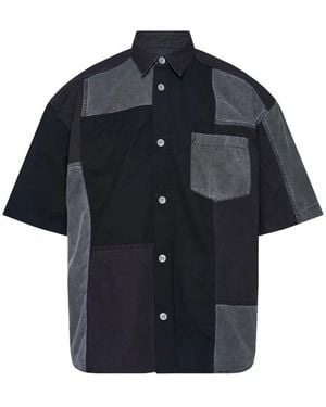 Comme des Garçons Patchwork Short-Sleeve Shirt - Blue