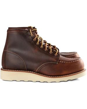 Red Wing Lace-Up Leather Work Boots - Brown