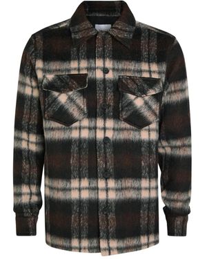 Raith Chest-Pockets Checked Shirt Jacket - Black