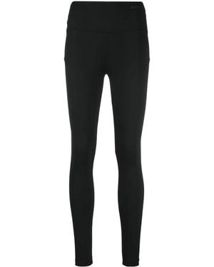 MSGM Logo-Print High-Waist Leggings - Black
