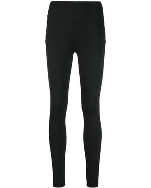 MSGM Logo-Print High-Waist Leggings - Black