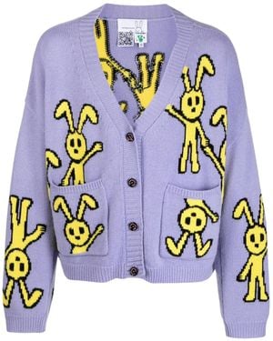 Natasha Zinko Cardigan Mit V-Ausschnitt - Blau