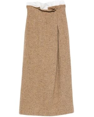 Viktoria Chan Gathered Skirt - Natural