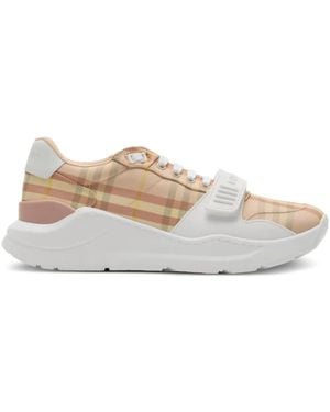 Burberry Check Sneakers - White