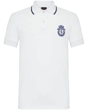 Billionaire Crest-Embroidered Polo Shirt - White