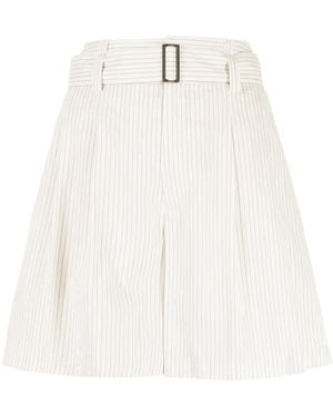 Forme D'expression Belted Flared Shorts - White