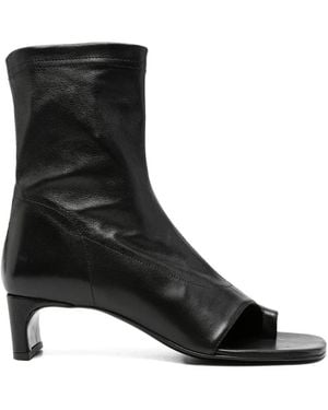 Elena Iachi Open-Toe Boots - Black