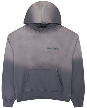 THIRTEENTH STUDIO Logo-Embroidered Ombré-Effect Hoodie - Grey