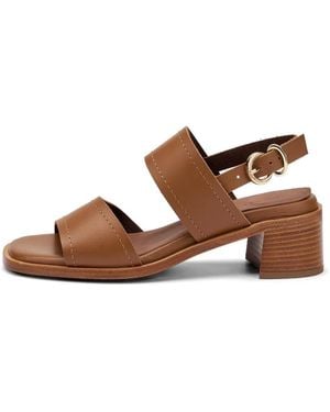 Frau Block-Heel Sandals - Brown