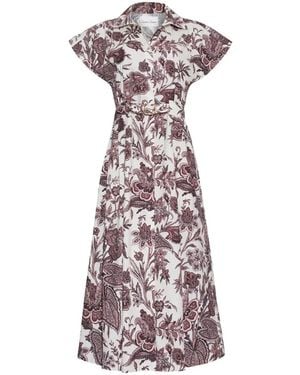 Cara Cara Sawyer Floral-Print Midi Dress - White