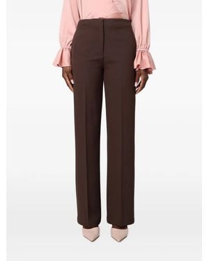 Hanita Pressed-Crease Straight-Leg Trousers - Brown