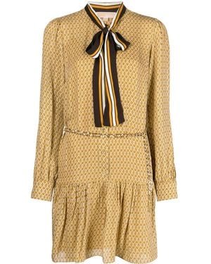 MICHAEL Michael Kors パターン ベルテッド ドレス - メタリック