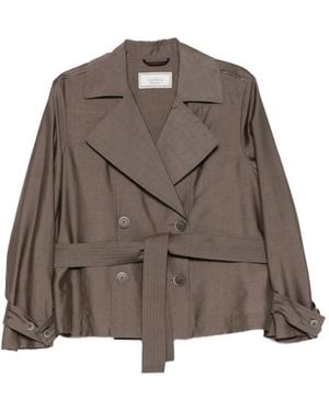 Peserico Belted Double-Breasted Jacket - Brown