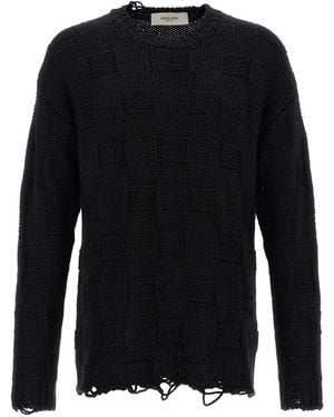 Golden Goose Boxy Crewneck Wool Knit Jumper - Black
