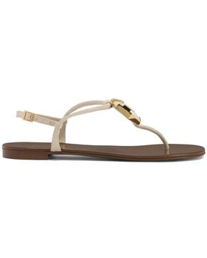 Giuseppe Zanotti Patrice Crystal Adjustable-Strap Flat Sandals - White