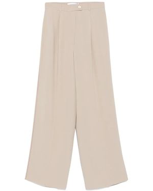 DE SANTIS Crepe Trousers - White