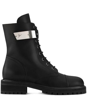 Giuseppe Zanotti Alexa ロゴ ブーツ - ブラック