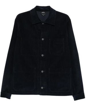 A.P.C. Surchemise Rodney En Velours Côtelé - Black