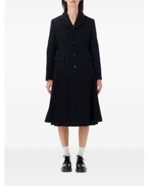 Comme des Garçons Single-Breasted A-Line Coat - Blue