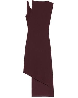 Courreges Asymmetrical Ribbed Midi Dress - Purple