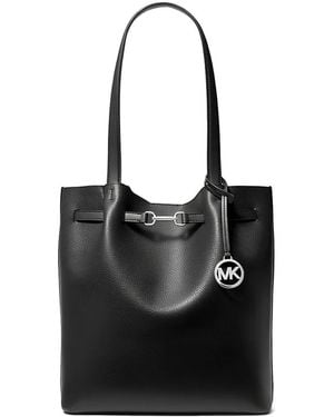 Michael Kors Large Carson Leather Tote Bag - Black
