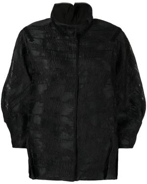 Shiatzy Chen Full-Jacquard Stand-Up Collar Jacket - Black