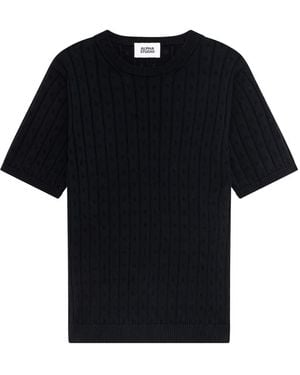 Alpha Studio Short-Sleeved Jumper - Black