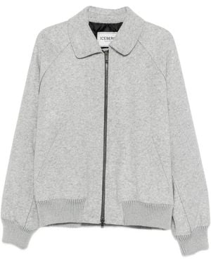 Iceberg Zip-Up Bomber Jacket - Grey