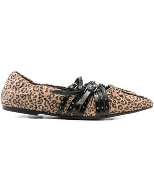 Ash Brenda Ballerinas mit Animal-Print - Braun