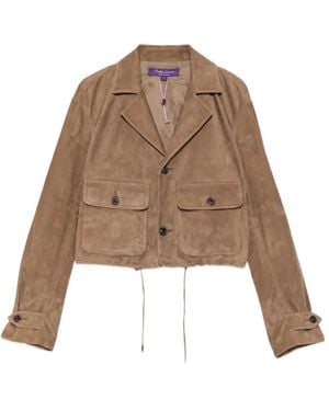 Ralph Lauren Suede Cropped Jacket - Natural