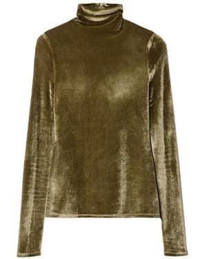 Lemaire Fitted Stand-Collar Top - Green