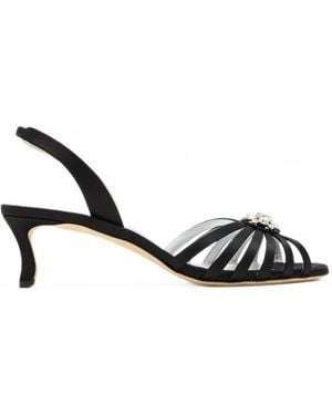 Manolo Blahnik Fulmasli Crystal-Embellished Sandals - Black