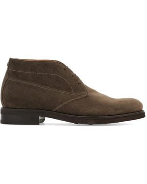 Ferragamo Knöchelhohe Wildlederstiefel - Braun