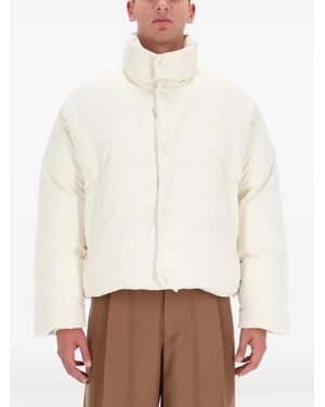 Ami Paris Button Funnel-Neck Jacket - White