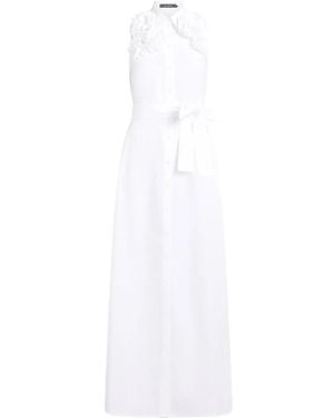 Karl Lagerfeld Floral Appliqué Maxi Dress - White