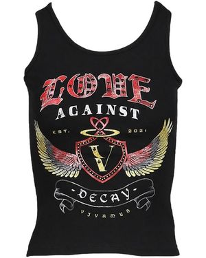 VIVAMUS Graphic-Print Cropped Tank Top - Black