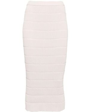 Pleats Please Issey Miyake Jiggly Knitted Skirt - White