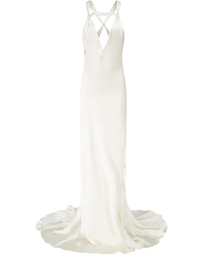 Ludovic de Saint Sernin Carrie Kleid mit überkreuzten Trägern - Weiß