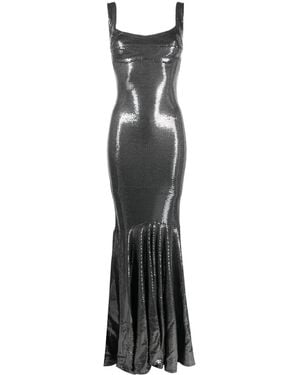 Atu Body Couture Sequinned Sleeveless Gown - Grey