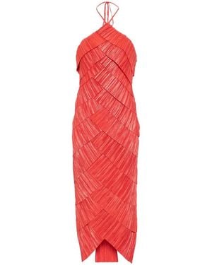 Cult Gaia Patrizia Pleated Halterneck Dress - Red