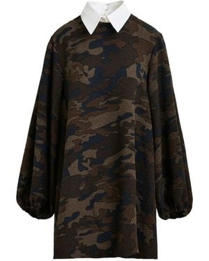 Essentiel Antwerp Minikleid mit Camouflage-Print - Schwarz