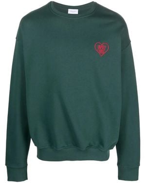 FAMILY FIRST Logo-Embroidered Cotton Sweatshirt - Green