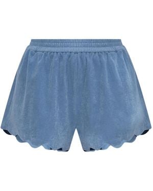 Marysia Swim Bellini Scallop-Hem Elastic-Waist Shorts - Blue