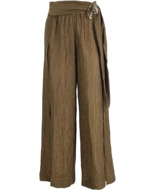 HAMOULET Pleated Ornament-Embellished Pants - Green
