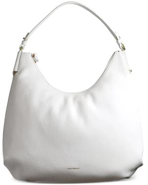 Coccinelle Rebekka Zipped Shoulder Bag - White