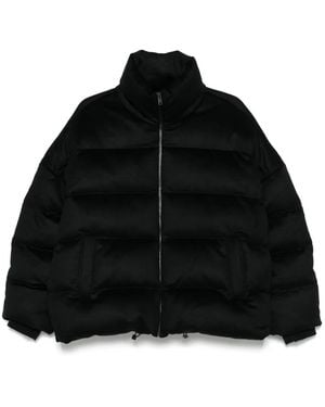 Soft Goat Plumífero Con Cuello Alto - Negro