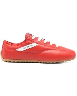 McQueen Boxe Logo-Detail Trainers - Red
