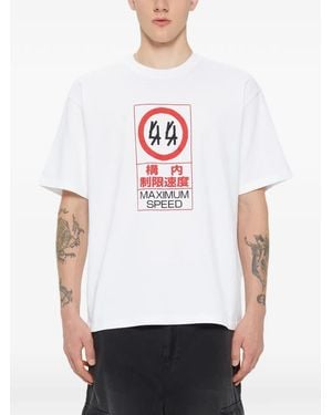 44 Label Group Jersey Graphic-Print T-Shirt - White