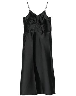 Calvin Klein Fia Panelled Spaghetti-Strap Midi Dress - Black