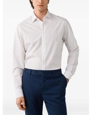 Hackett Chemise À Carreaux - White
